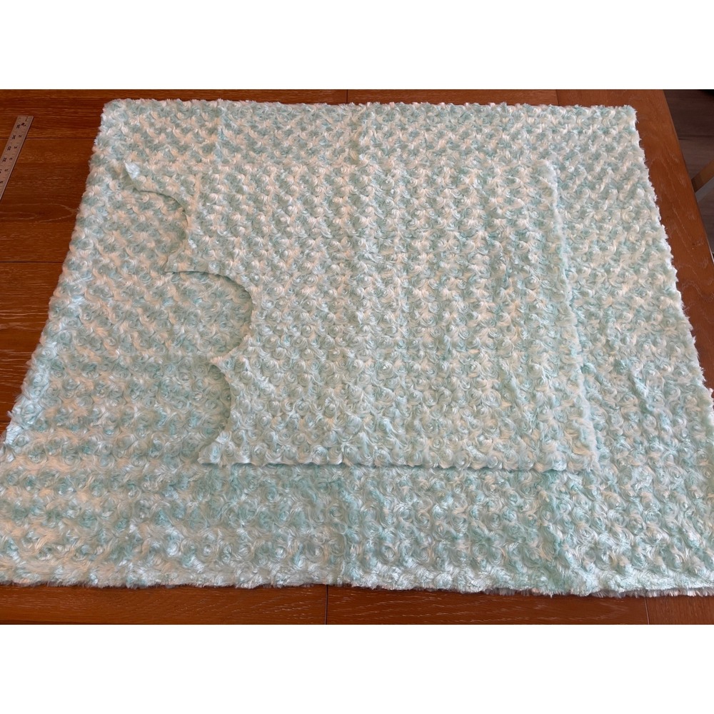 Aqua Teal/Aquamarine Rosette Faux Fur Fabric 60" x 1 Yard + Fat Quarter 00867